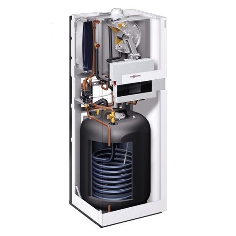 Kondenzačný plynový kotol Viessmann VITODENS 222-F 13kW regulácia Vitotronic 200 zabudovaný zás. 100L